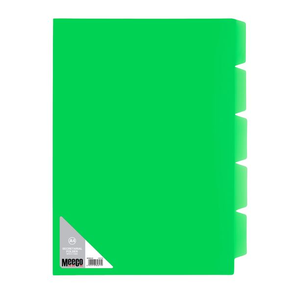 20 Meeco 5 Division Secreterial Folder Green