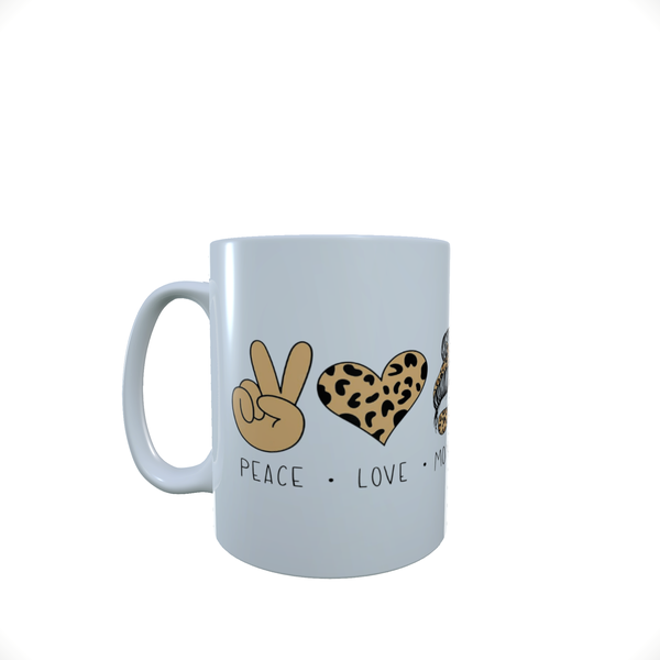 Peace Love Momlife Animal Print - Coffee mug