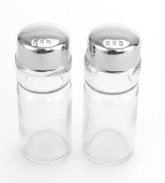 Salt And Pepper Shakers Spice Jars Set Glass Bottles