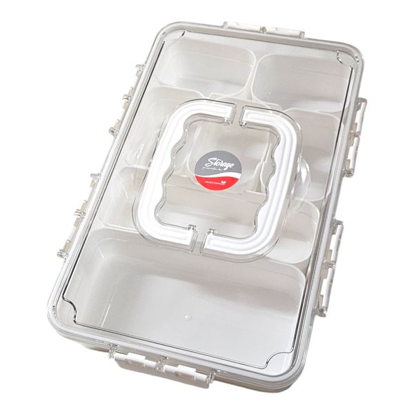 Large Sealed snack container with 7 compartments for kitchen storage