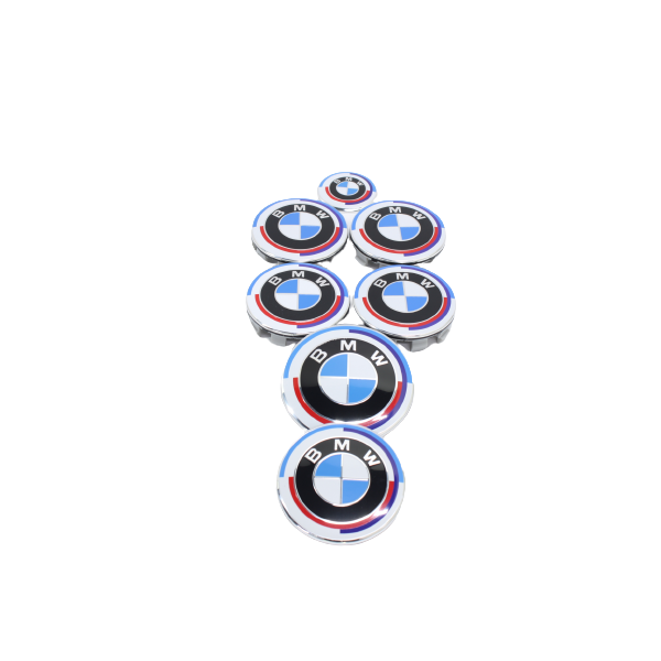 Heritage Style Badge and Wheel Cap Set Compatible with BMW (Non-OEM)