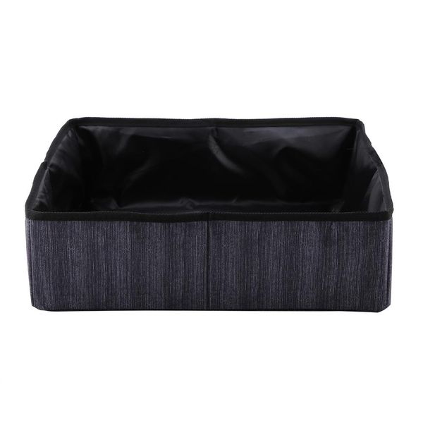 Collapsible Cat Litter Box Waterproof Portable Travel Pet Pan Black