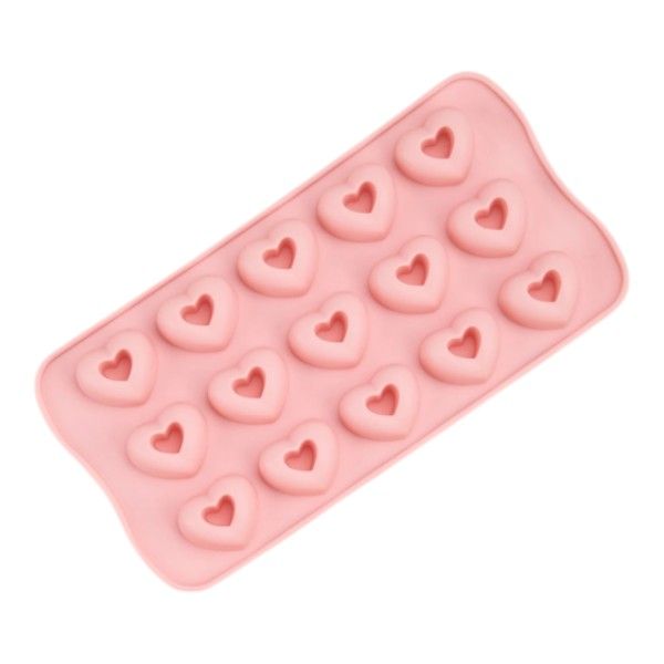 Heart-Shaped Candy &amp; Chocolate Mould Tray - Pink