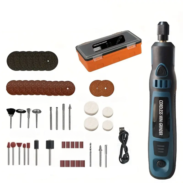 50-Piece Cordless Mini Grinder &amp; Engraver Kit with Storage Box
