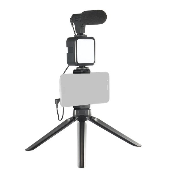 Vlogging Kit Phone Holder for Live Streaming - Tripod, Microphone, Light
