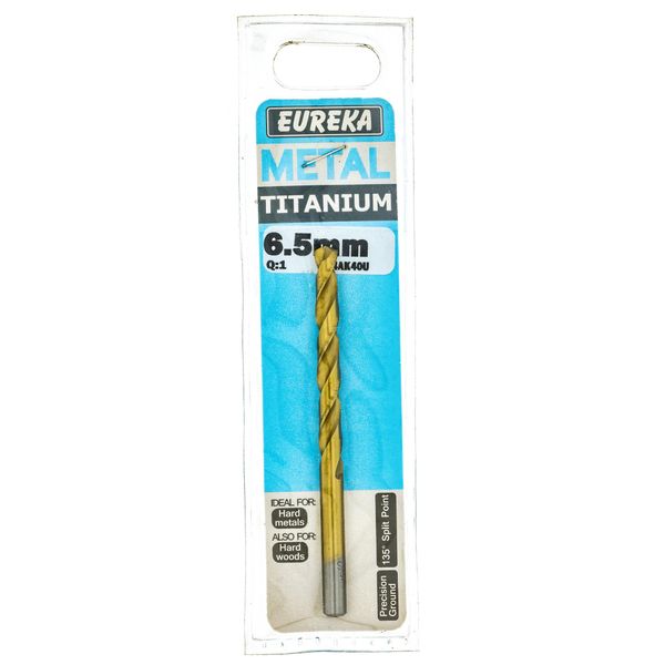 EUREKA DRILL BITS HSS Titanium Gold 6.5mm Q:1 for Metal 4AK40U