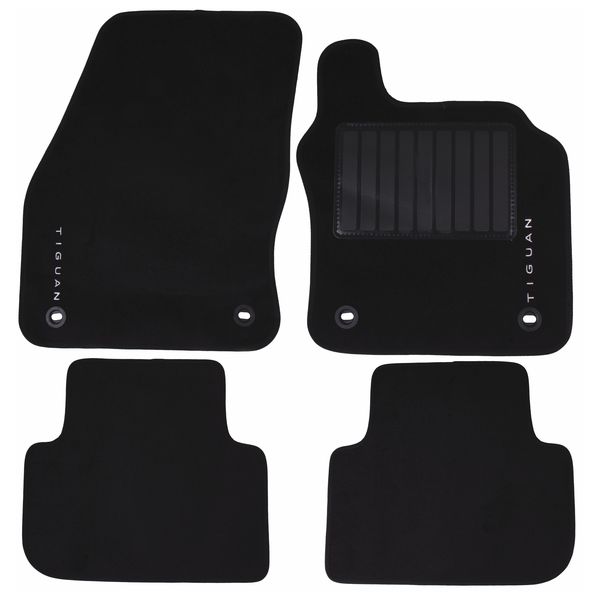 4-Piece Carpet Set Compatible with Volkswagen Tiguan (Black)