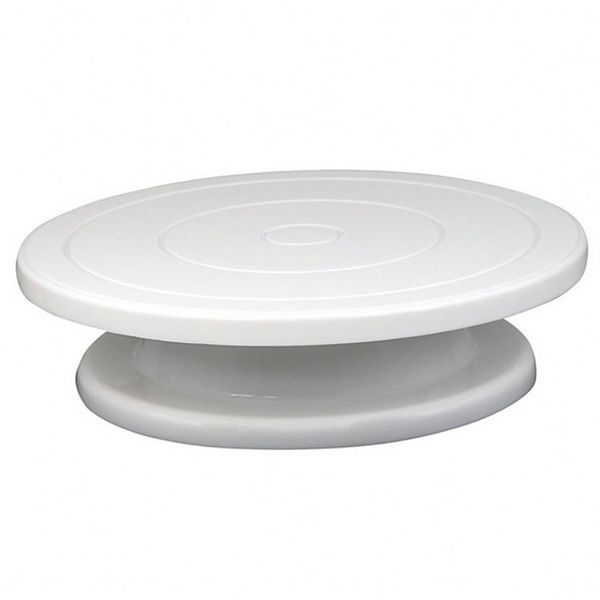 Turntable Rotating Cake Stand - White