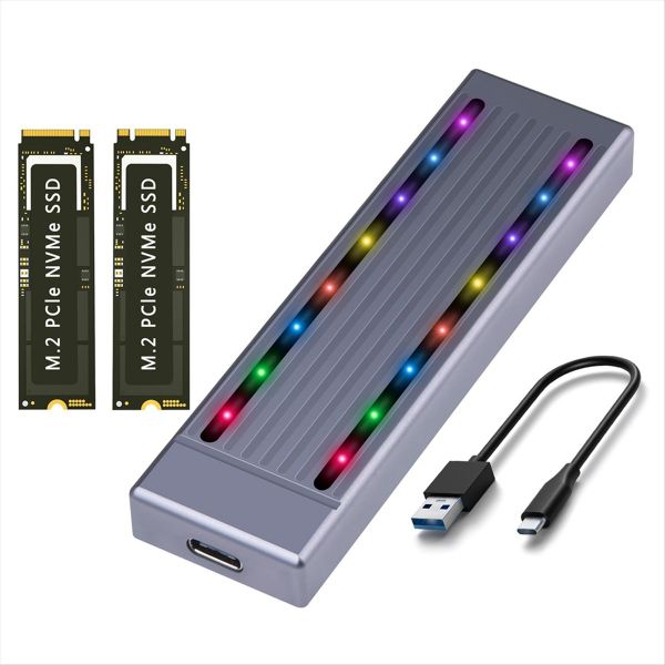 Nvme Hard Drive Enclosure Ssd Cool Rgb Light Hard Drive Enclosure B