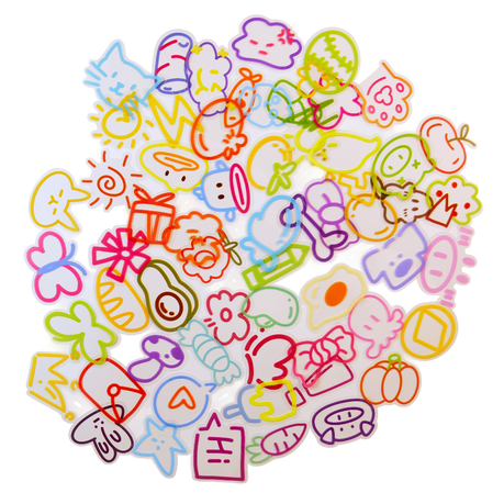 60Pcs Kids Cartoon Montessori Children Teacher Doodle Stickers Variety Pack Image