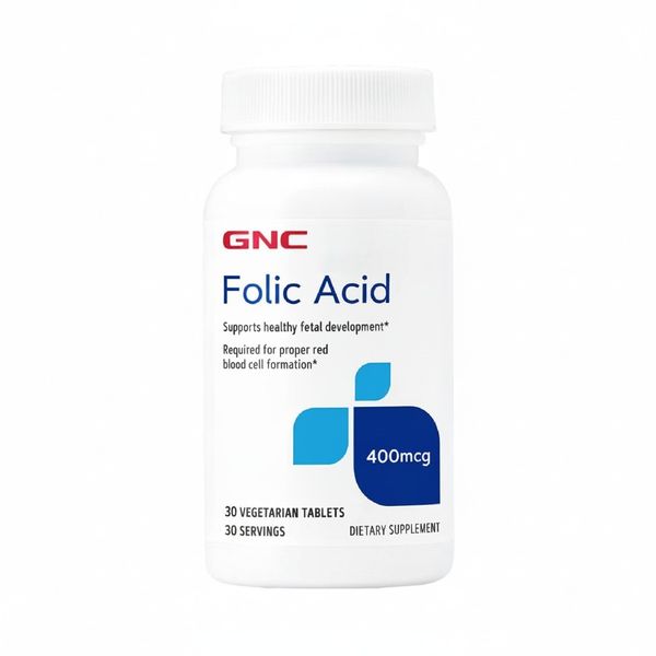 GNC Folic Acid 400mcg - 30 Vegetarian Tablets