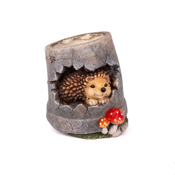 Hedgehog In Trunk Flower Pot