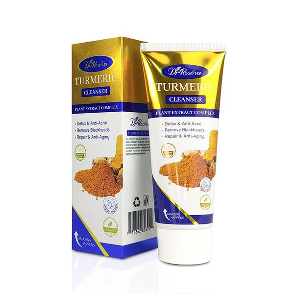 Dr Roseva Deep Cleansing, Organic Turmeric Acne Treatment Foaming Face Wash