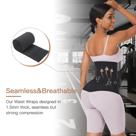 Wrap Bandage,Waist Trainer for Women Lower Belly Fat with Anti-Roll Loop, Waist Wrap Hourglass