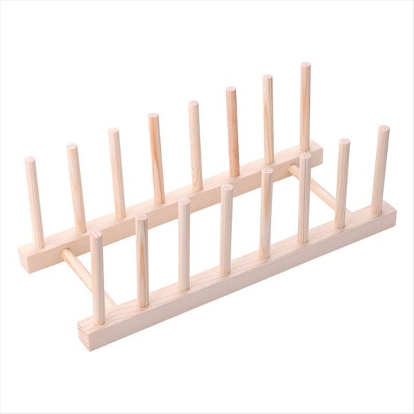 Tableware Drain Rack, Plate Cutting Board Wooden Drying Rack