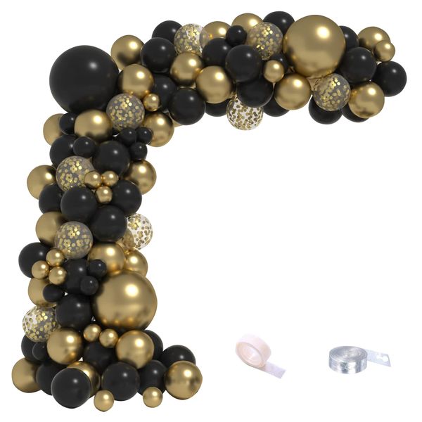 Balloon Garland Arch Kit Wedding Birthday Party Deco - Golden/Black - 107piece