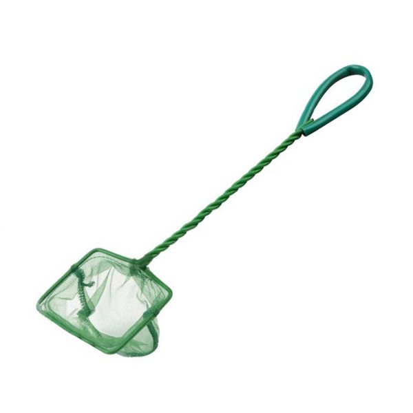 4 Inch Nylon Fish Tank Net with Plastic Handle - Green