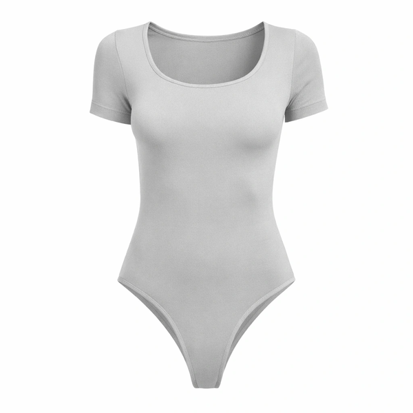 Seamless Short Sleeved Bodysuit - Grey