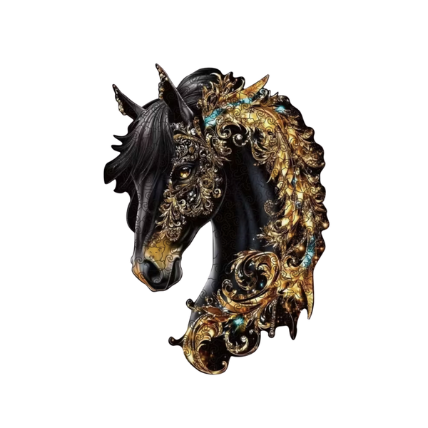 Equinox Enchanté: The Midnight Steed Wooden Jigsaw Puzzle