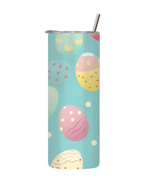 Dot 20 Oz Tumbler with Lid Straw Trendy Easter Graphic Design Present 089