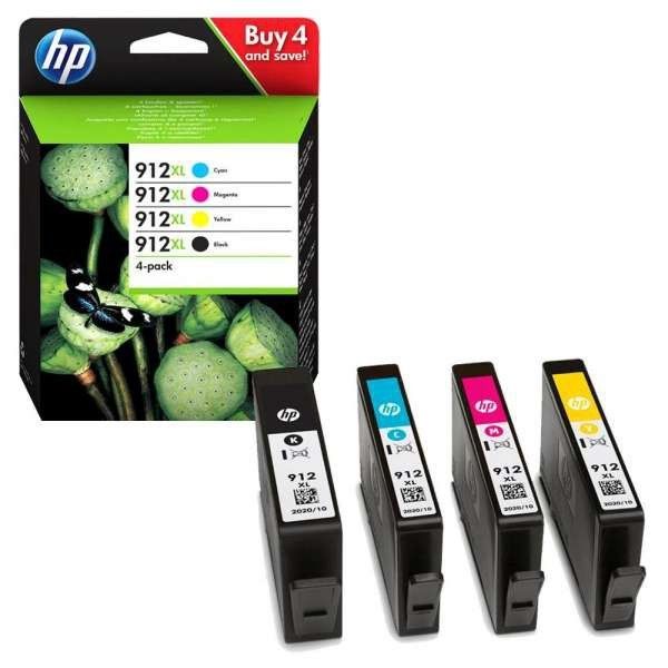HP 912XL High Yield Original Ink Cartridge 4 Ink Bundle