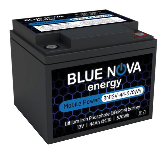 Blue Nova Lithium Iron Phosphate 13V Battery 44Ah 570wh
