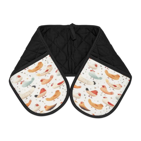 Water Color Chicken Design Oven Mitts