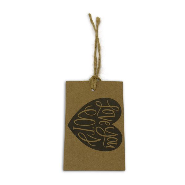 Gift Tags - Love you lots - Brown - Note Cards - Pack of 10
