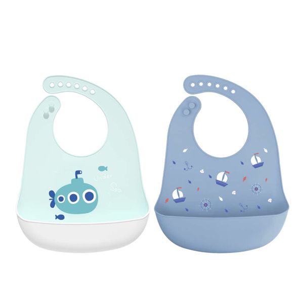 Silicone Boat Themed Feeding Bibs for Babies and Toddlers