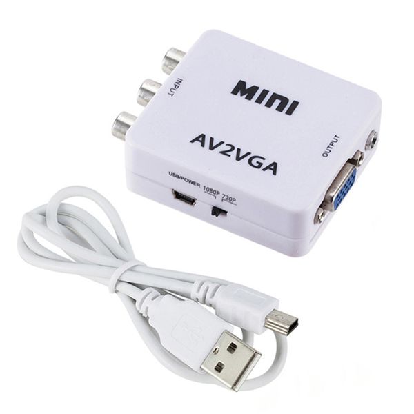 Av (Rca) To Vga Audio Video Converter Support Resolution 1080P /720P