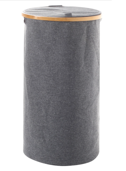 Bamboo Round Laundry Basket with Lid - 60cm