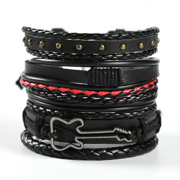 Layer Skull Leather Bracelet Set Style 6 image