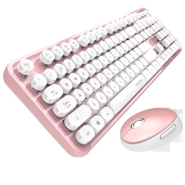 White &amp; Pink Keyboard &amp; Mouse Set (RR-WP-001)