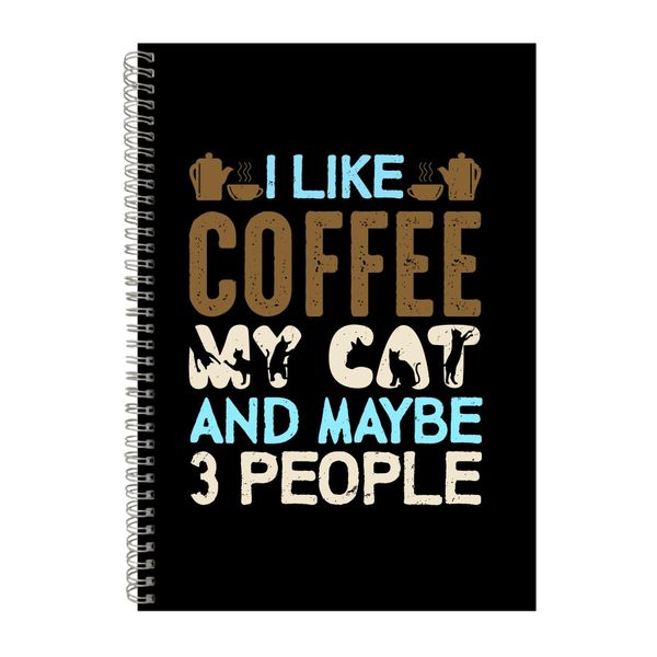 Coffee And My Cat Notebook Caffeine Gift Idea A4 Notepad 136
