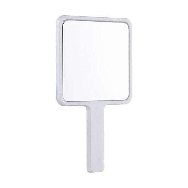 Handheld Square Makeup Mirror - White