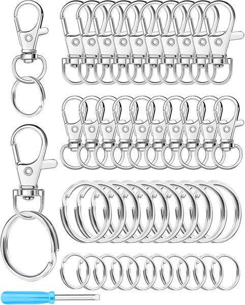 60pcs Lobster claw clasps and key rings