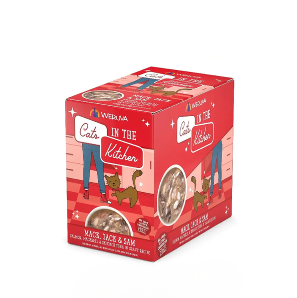 Weruva Mack, Jack &amp; Sam Cat Food Pouches 85g Tuna &amp; Salmon Meal