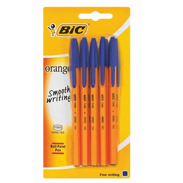 BIC Orange Fine Ball Point Pen - Blue (Pack of 10)