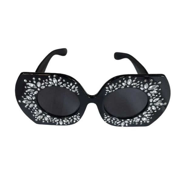 Modern Polarized Fashion Oversized Square Crystal Shades Eyewear Sunglasses