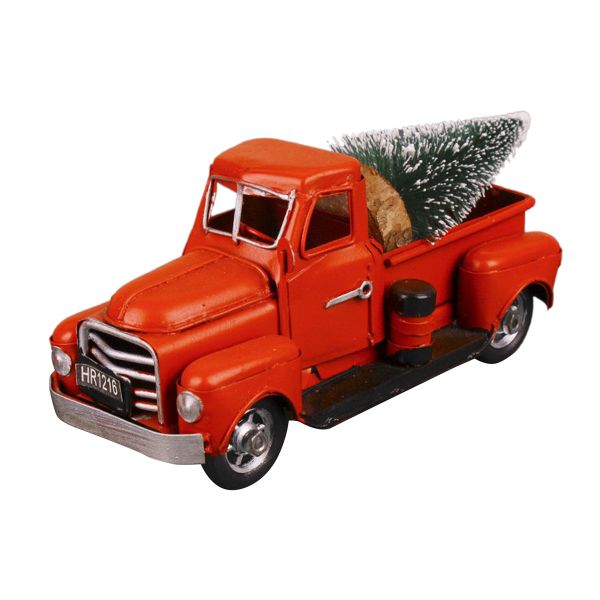 7 Inches Vintage Truck Christmas Decor Red