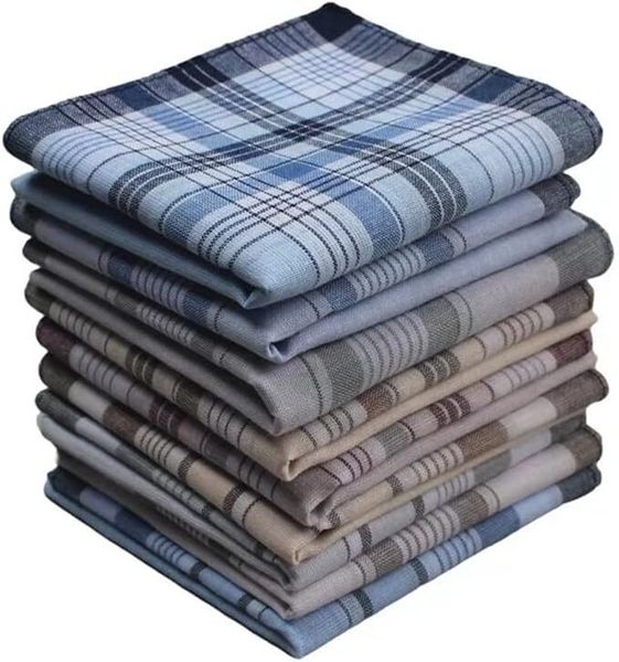 10 Pack Men's Handkerchief Handkerchiefs 100% Cotton