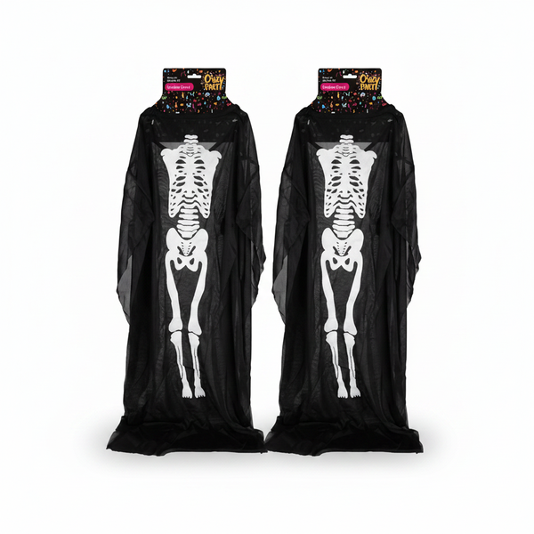 Crazy Party Children's Skeleton Costume for Halloween Dress-Up - 2 Pack