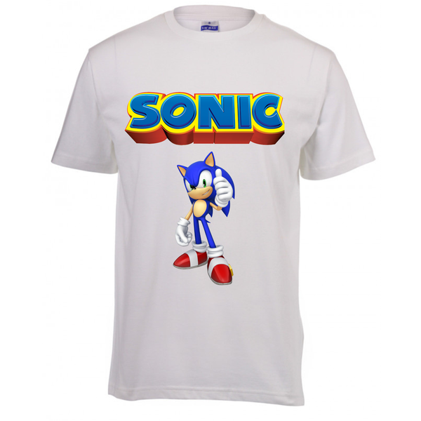 Boys White Cotton Regular Short Sleeve Crew Neck top - Sonic 2