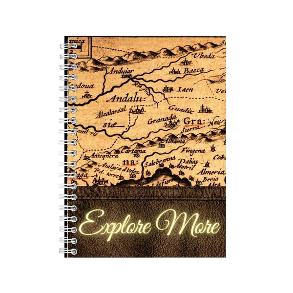Explore A5 Notebook Spiral and Lined with Travel Graphic Notepad Present103
