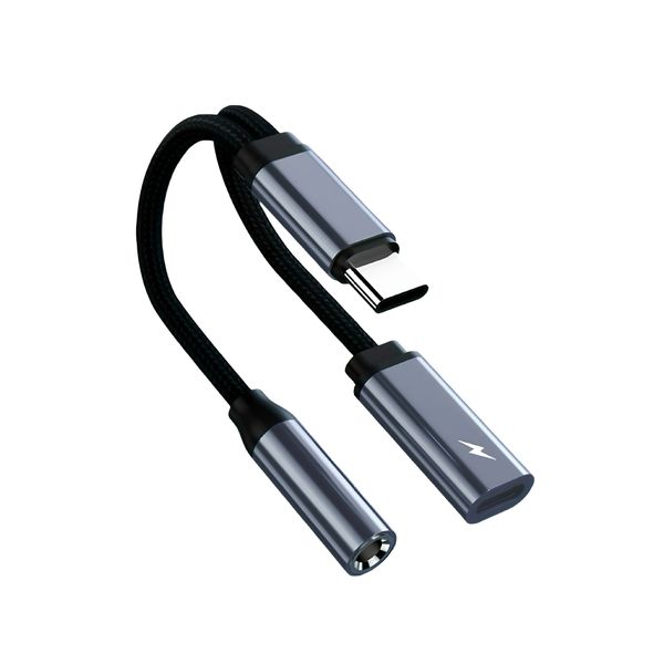 USB C to 3.5mm Audio Adapter and Charger,2 in1 Type C to Aux Headphone Jack