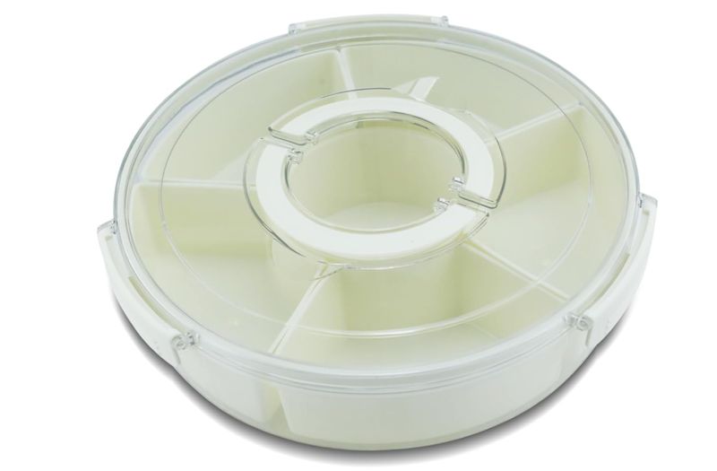 Divided Serving Tray with Lid and Handle,Snackle Box Container,Large Snack