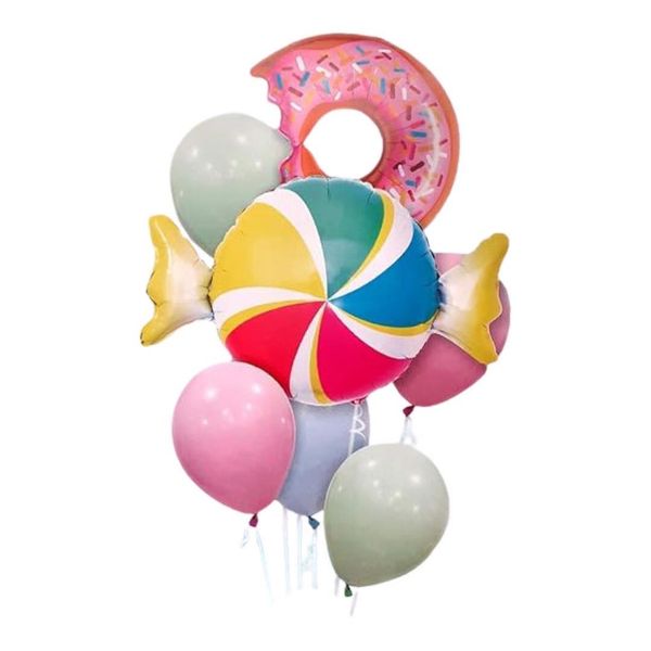 Sweets &amp; Donuts Treat Balloon Bouquet - 9 Piece