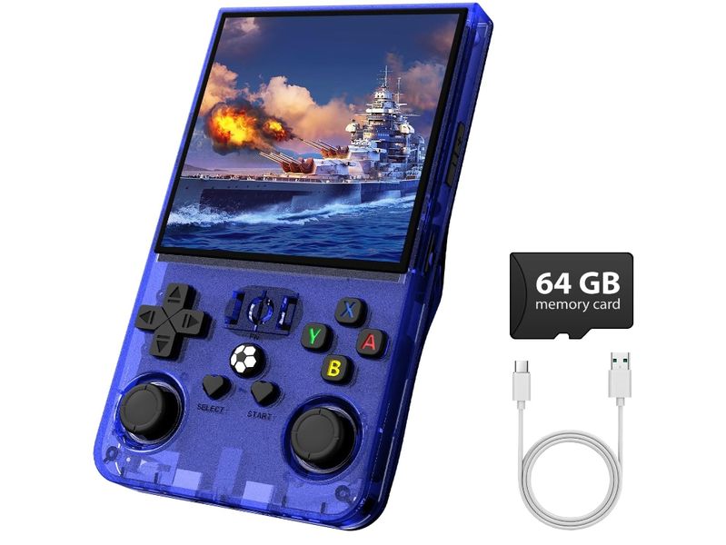 R36MAX Retro Gaming Console, Retro Handheld Games Console with 64GB TF