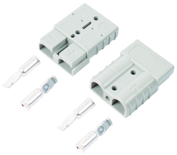 Set of 2 x 50 Amp Grey Anderson Plug / Quick Connector