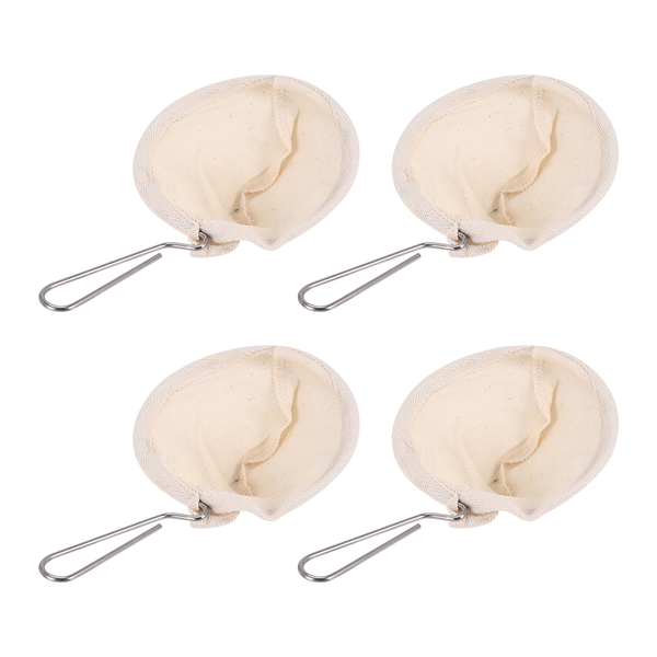 4Pcs Flannel Cloth Coffee Filter Strainers with Handle for Home Use